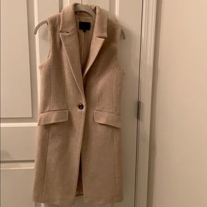 Wool Knee Length Vest in Camel